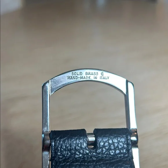 Simonnot Godard Reversible Grained Leather Belt (44) NWOT